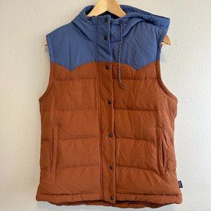 Patagonia Hooded Bivy Blue and Brown Vest- Hard to Find old style